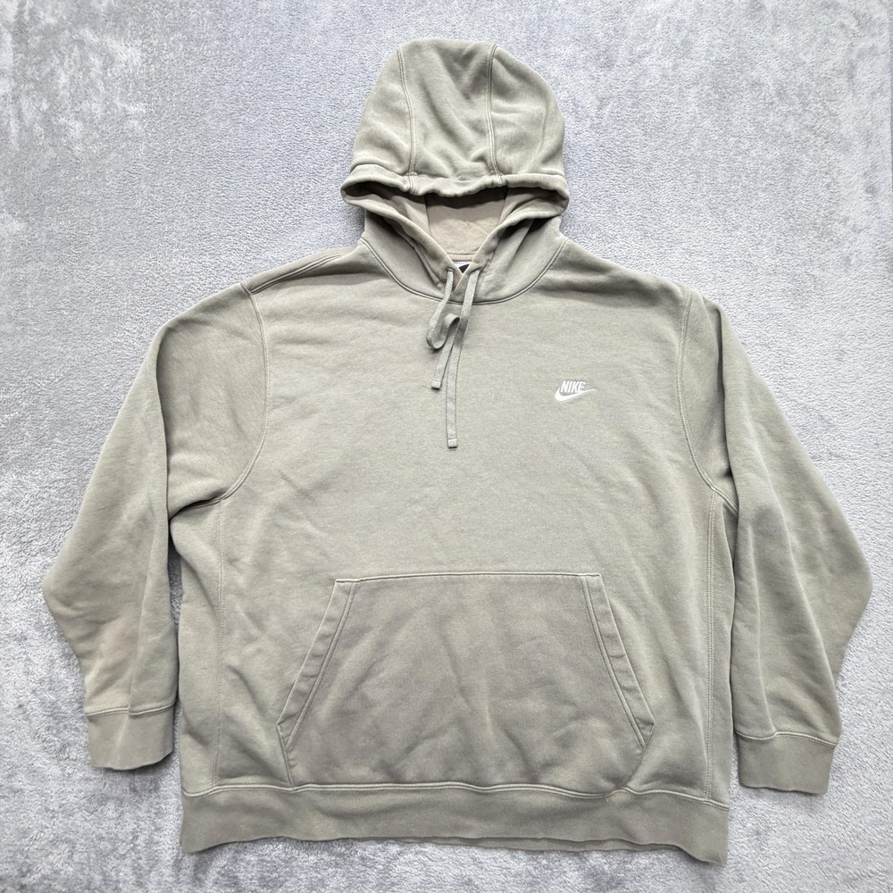 Nike Hoodie Mens 2XL Green Pullover Hooded Lined Fleece BV2654-320 Pockets